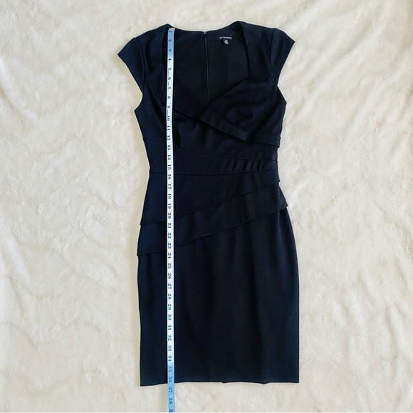 Le Chateau Little Black Dress - midi, cap sleeve, wrap detail - Picture 6 of 10